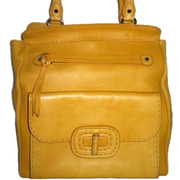Gorgeous Large Elie Tahari Vera Shopper Yellow Leather Handbag - Picture 2 of 16